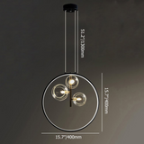Black Pendant Light Minimalist Glass Globe LED