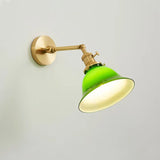 Vintage Swing Arm Adjustable Green Glass Wall Light