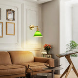 Vintage Swing Arm Adjustable Green Glass Wall Light