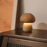 Rechargeable Wooden Mushrooms Table Lamp