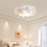 White Pendant Light in Flower Shape