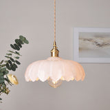 Vintage Glazed Floral Hanging Lamp