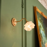 Vintage Copper Flower Petal Glass Wall Lamp