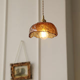 Vintage Brown Glass Pendant Light