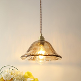 Vintage Brown Glass Pendant Light