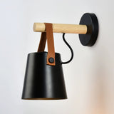 Conical Wall Light Made of Wood