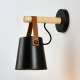 Conical Wall Light Made of Wood