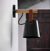 Conical Wall Light Made of Wood