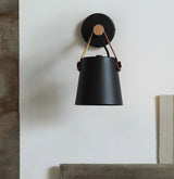 Conical Wall Light Made of Wood