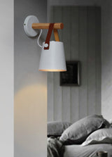 Conical Wall Light Made of Wood