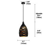 Besson pendant lights in patterned metal