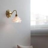 Curved Gooseneck Glass Brass Wall Sconce Lamp