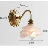 Curved Gooseneck Glass Brass Wall Sconce Lamp