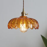 Vintage Glazed Floral Hanging Lamp