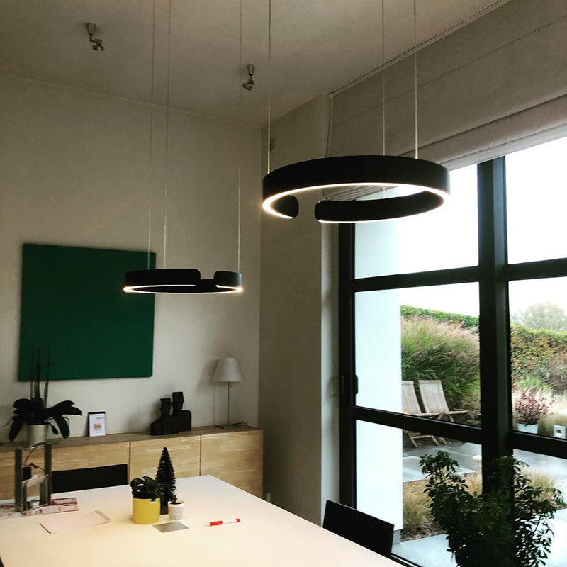 Modern circular LED pendant light