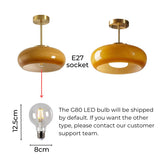 Domelight™ | 11" vintage semi-flush ceiling light with orange dome glass shade