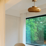 Domelight™ | 11" vintage semi-flush ceiling light with orange dome glass shade