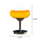 Vintage Bauhaus Glass Yellow Table Lamp