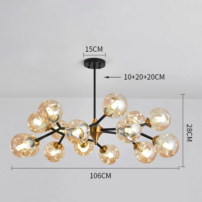 Modern blown Glass Chandelier