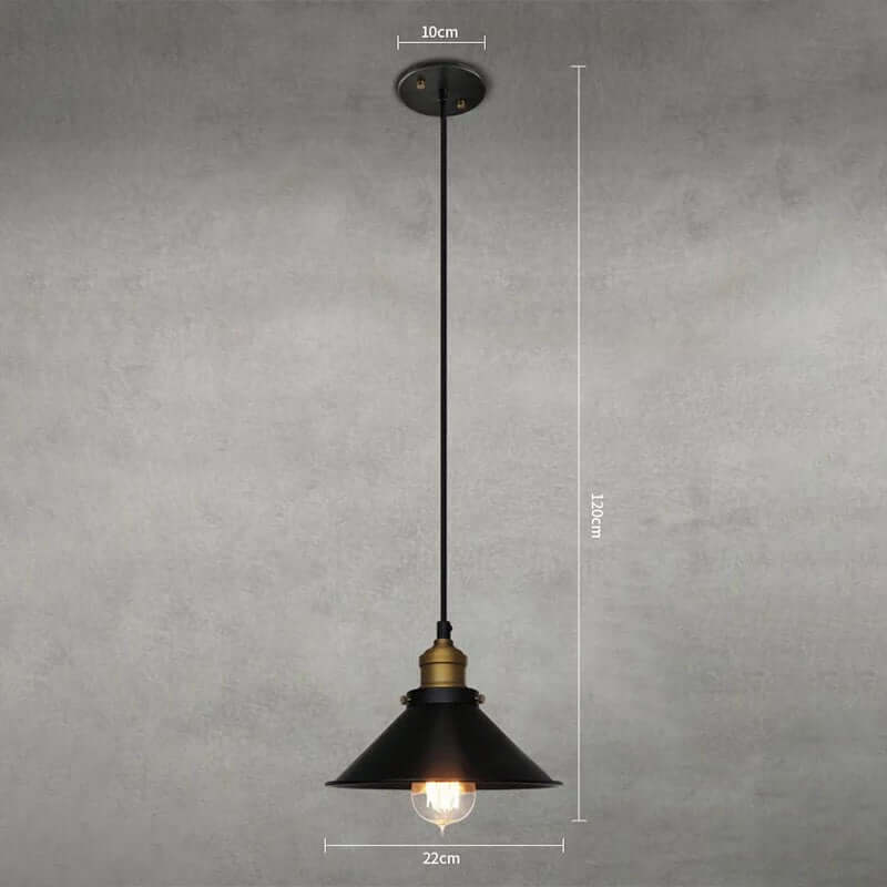 Cone-shaped Pendant light made of brass