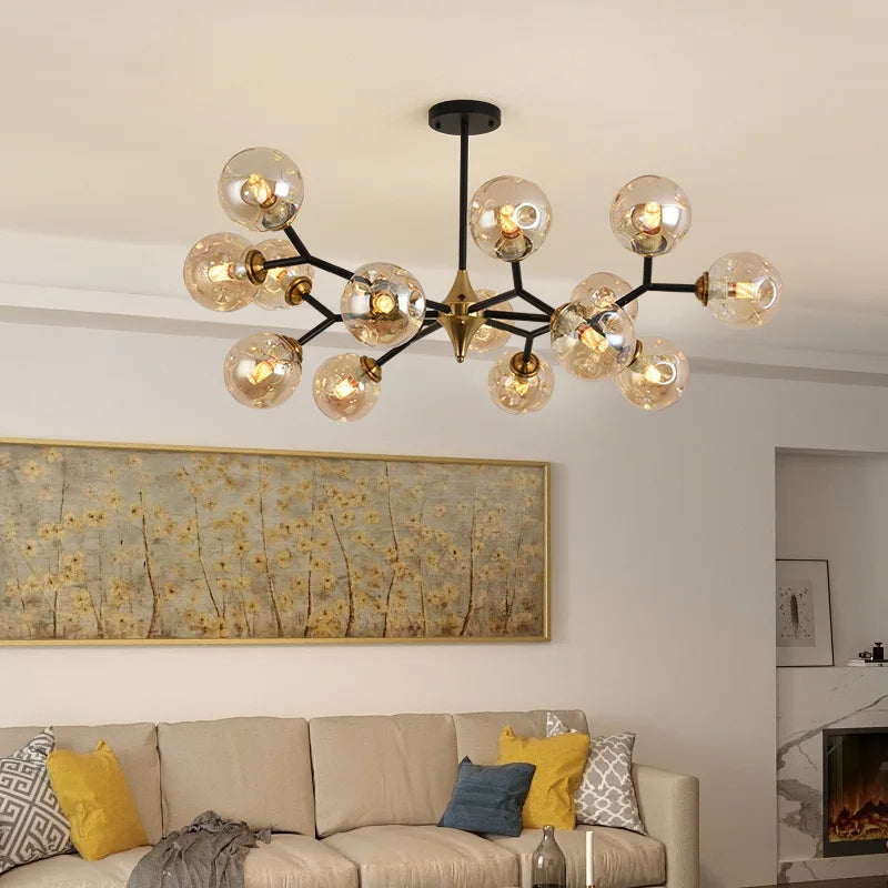 Modern blown Glass Chandelier