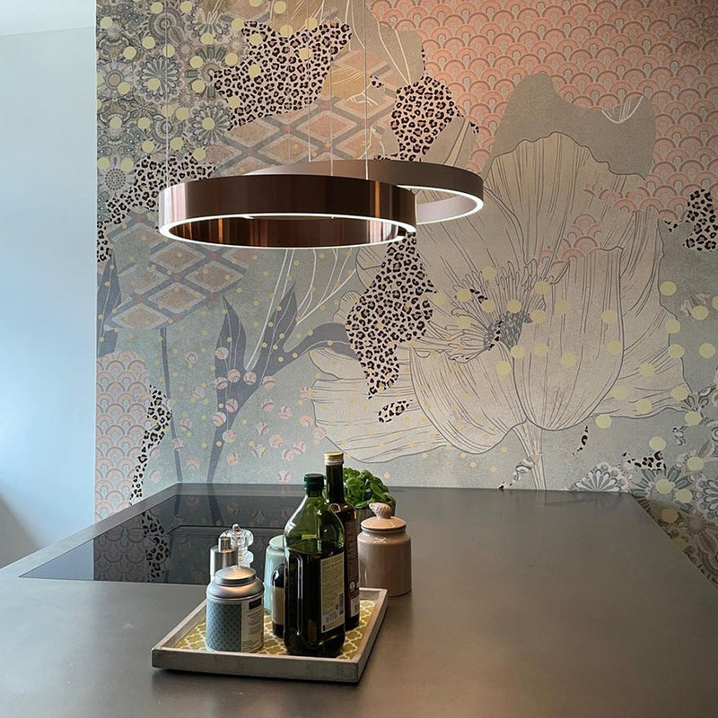 Modern circular LED pendant light