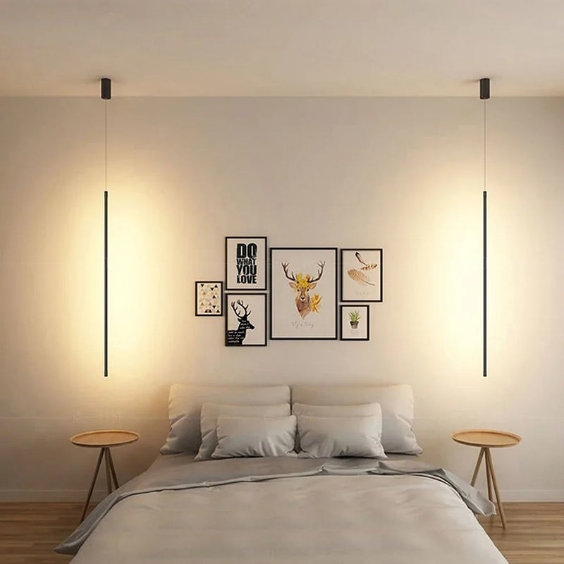 Minimalist Long LED Pendant Light made of Aluminum