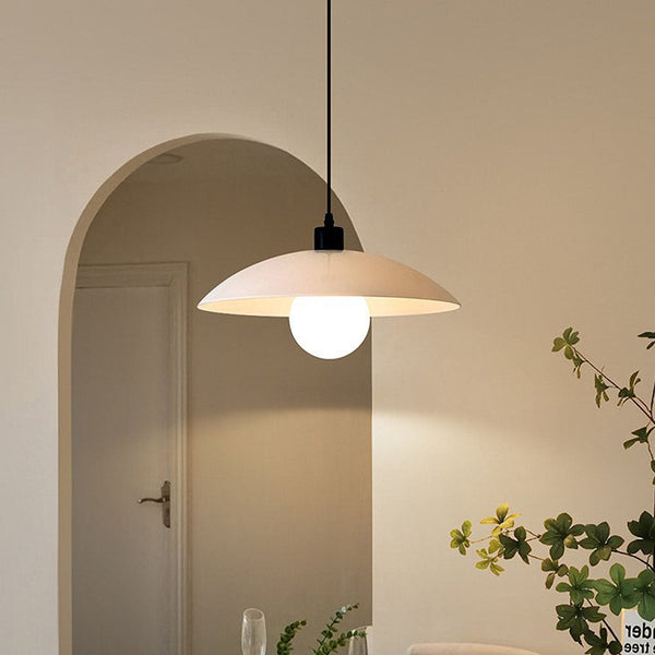 Minimalist Pendant Light made of White Plate Glass