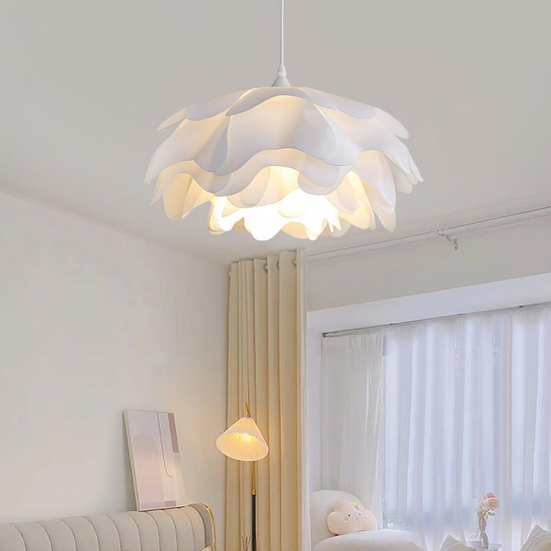 White Pendant Light in Flower Shape