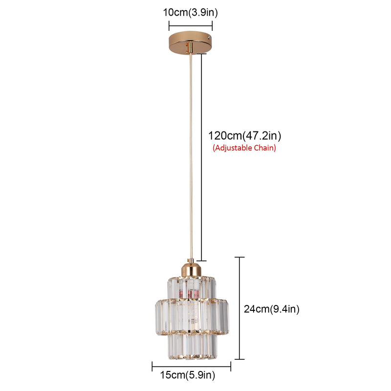 Fernando - Round Tiered Glass Crystal Ceiling Pendant Light