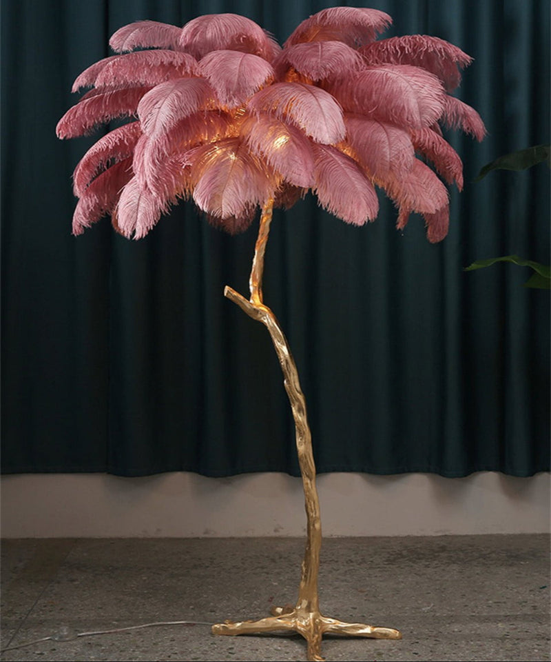 Ostrich Feather Floor Lamp