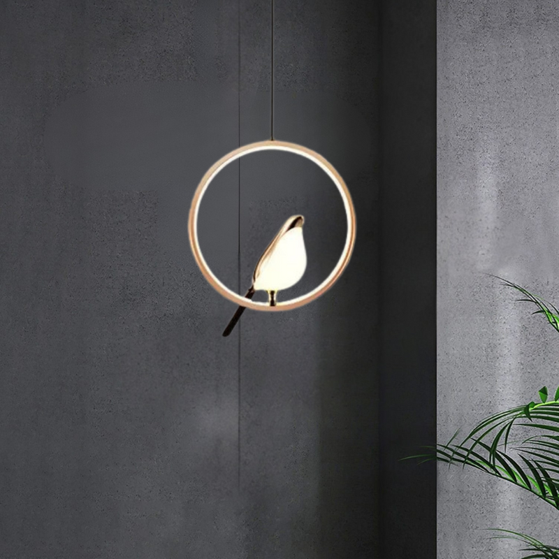 MrBird™ - Luxury pendant light with golden bird