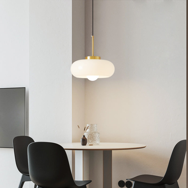 Modern Copper and Glass Pendant Light