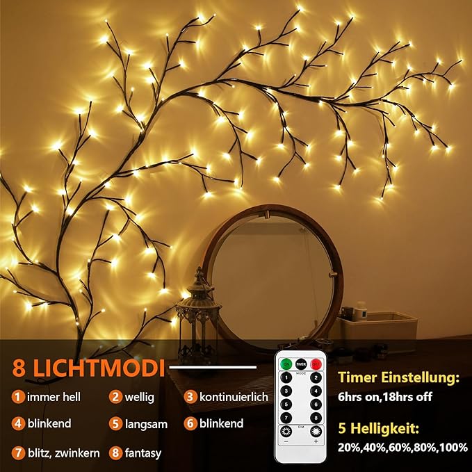 LED grapevine fairy lights