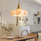 Retro Glass Flower Cream Hanging Lamp