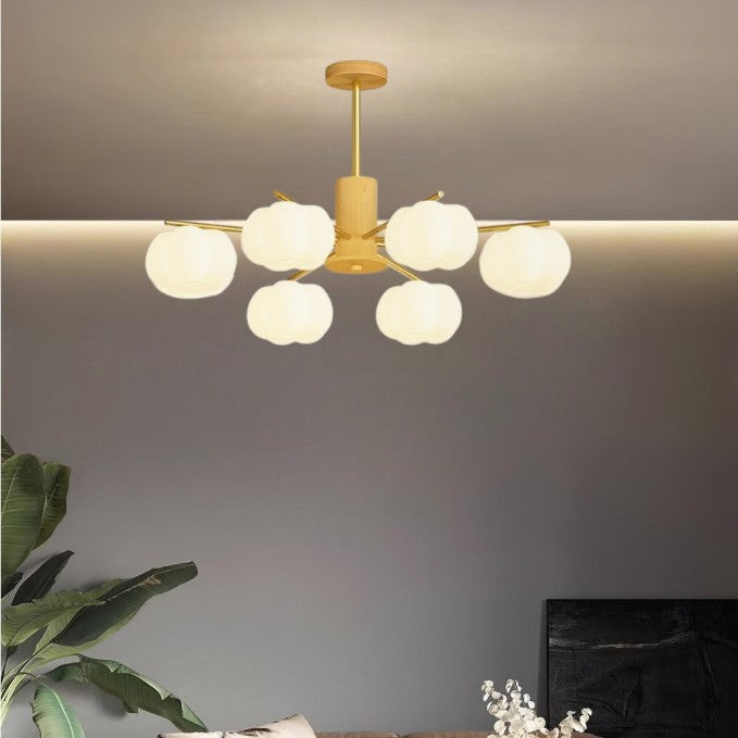 Creative Wooden Cotton Balls Living Room Chandelier